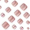 Nude Pink Cat-Eye Glitter Toenail Tips – Full Powder Glitter, 2025 New Style