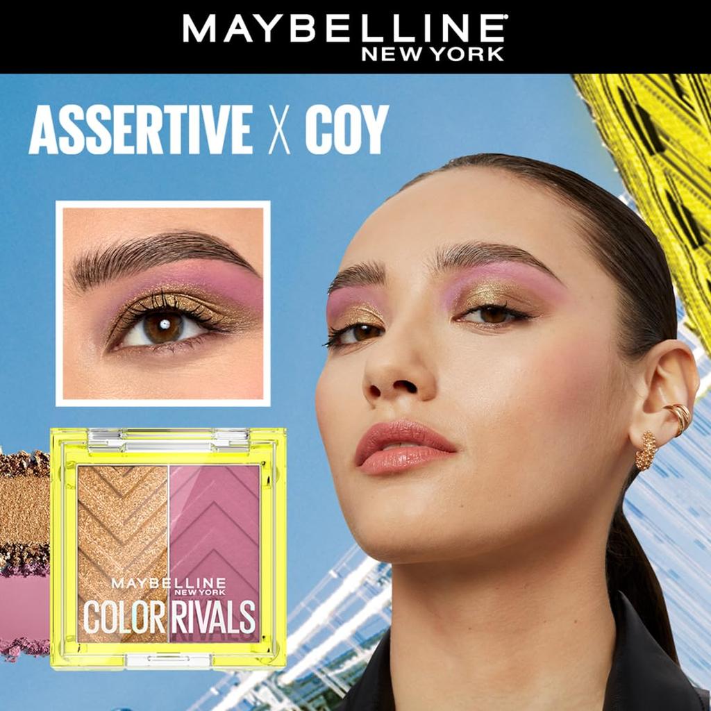 Maybelline New York Color Rivals Pigmentovaná paletka očních stínů 3g Dlouhotrvající Vodotěsná Matná Třpytivá Asertivní X Plachá