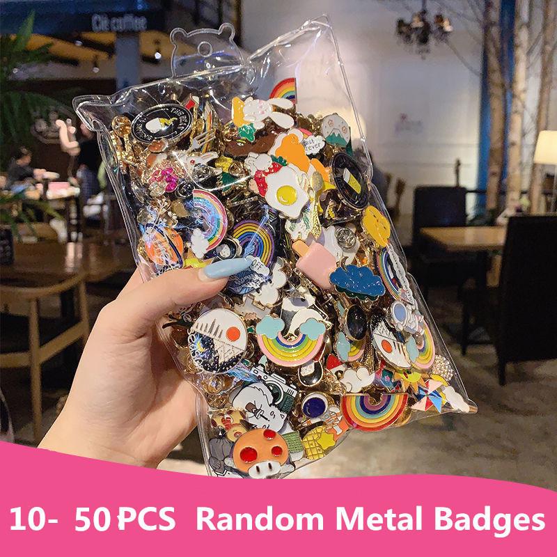 10-50PCS Cartoon Random Brooches Icons Plants Animal Enamel Metal Pins Badges For Backpack Clothes Hat Decor Accessories Jewelry
