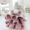 Ropa para perros y gatos, multicapa con pajarita, decoración de bolas, 2 patas, fácil de usar, con capucha