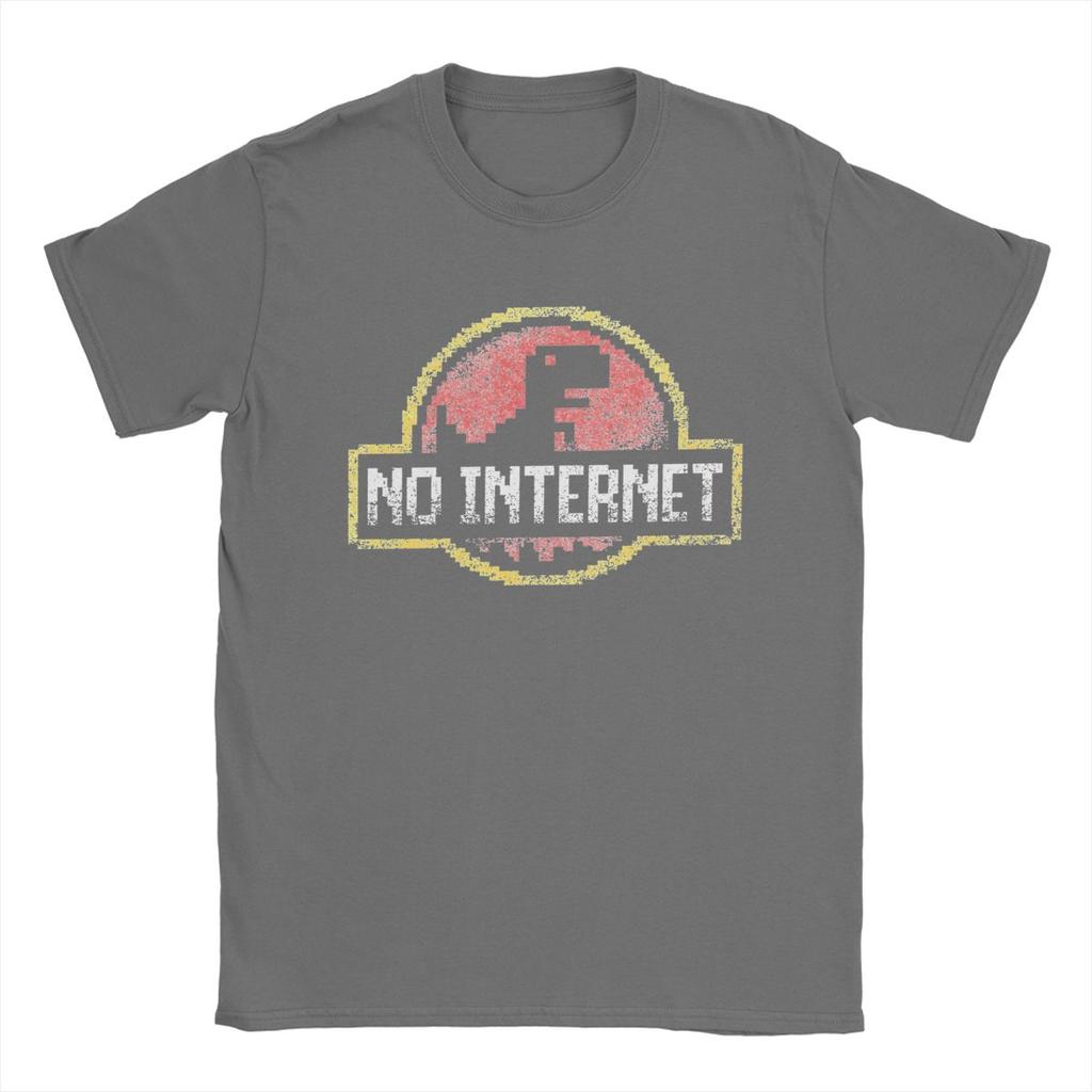 Funny No Internet Park T-Shirts for Men Round Collar 100% Cotton T Shirts Short Sleeve Tee Shirt Summer Clothes