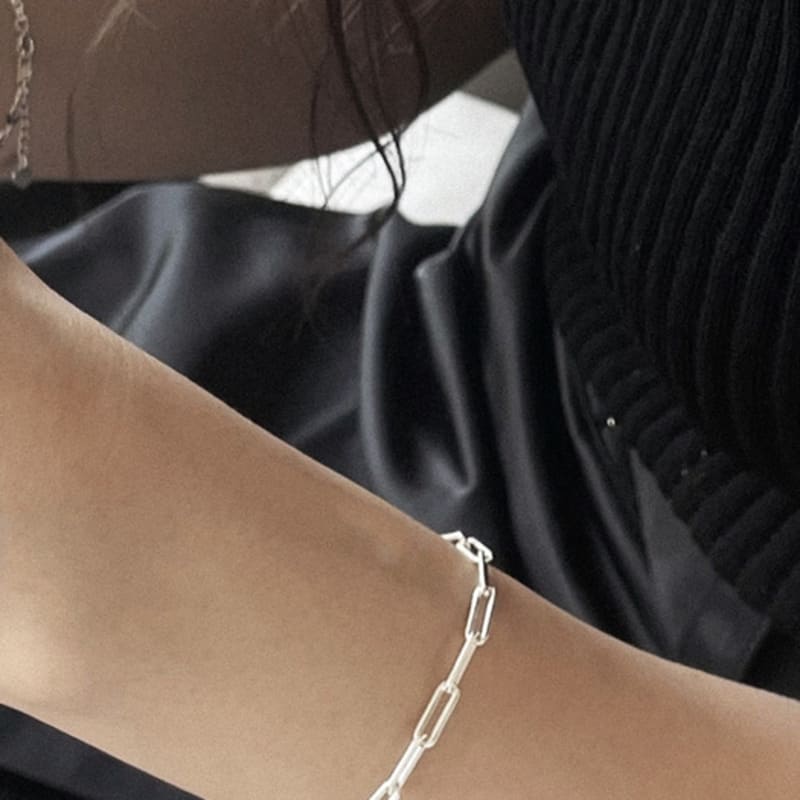 ctwins Silver925 Rectangle Chain Bracelet