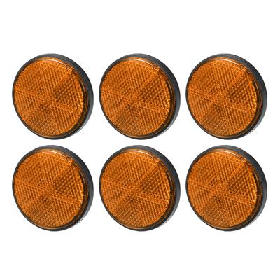 Partuto Set of 6 2.20"x0.31" Universal Reflectors - Round Orange Motorcycle Safety Reflectors for