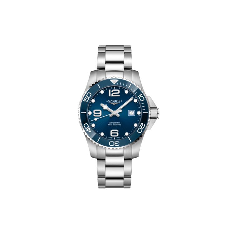Joom Longines Men's Blue Concas Diving Series Automatic Mechanical Movet Date Display Watch Watches Steel Ceramic L3.782.4.96.6