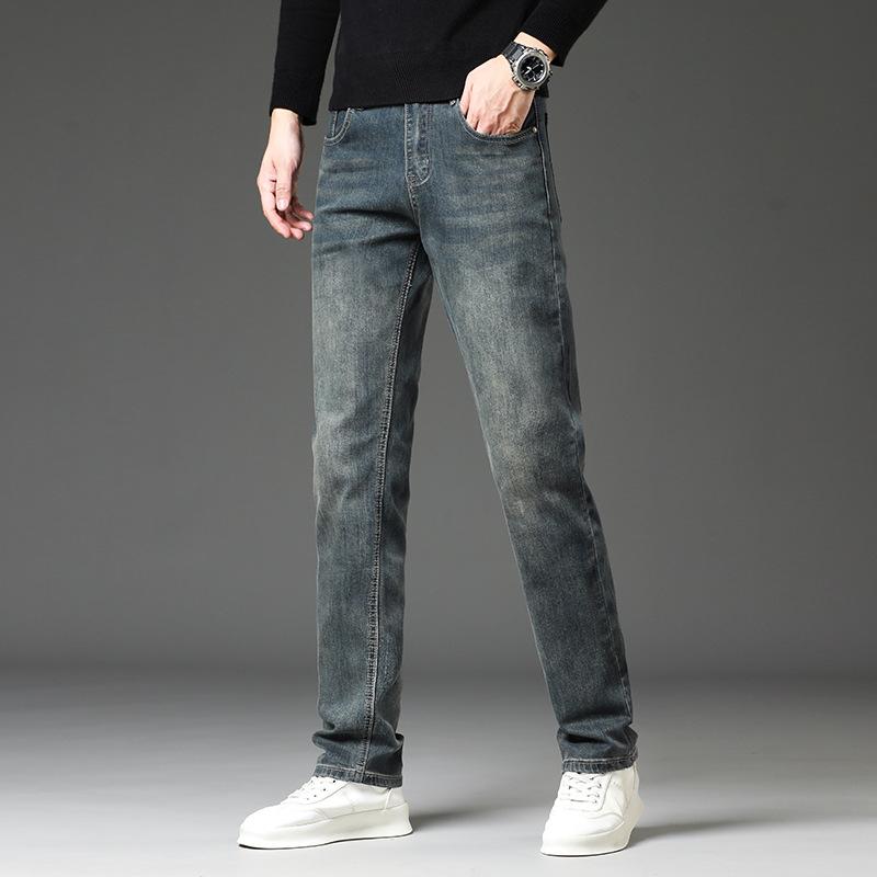 Blugi Bărbați Toamnă și Iarnă Noi Subțiri Drepti Elastici Largi Pantaloni Trendy Pantaloni Casual Bărbați Îmbrăcăminte Bărbați