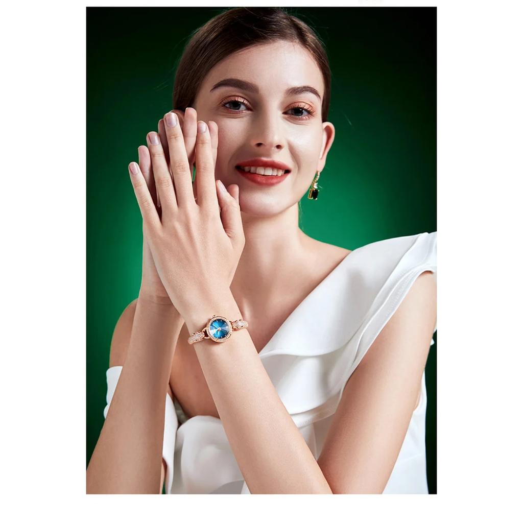 UTHAI L30 Nowy Damski Zegarek Kwarcowy Modny Wzór Głowa Leoparda Wodoodporny Bransoletka Lekki Luksus Inkrustowany Błyszcząca Biżuteria Pełen Diamentów