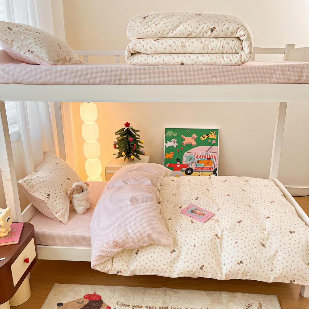 2026 New Cotton Printed Dormitory Bedding: Three- or Four-Piece Set for Single Bunk Beds