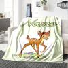 Custom Name Bambi Butterfly Adventure Flannel Blanket For Super Soft Cute Comfort Blanket For Travel Bedding Couch Sofa Blanket
