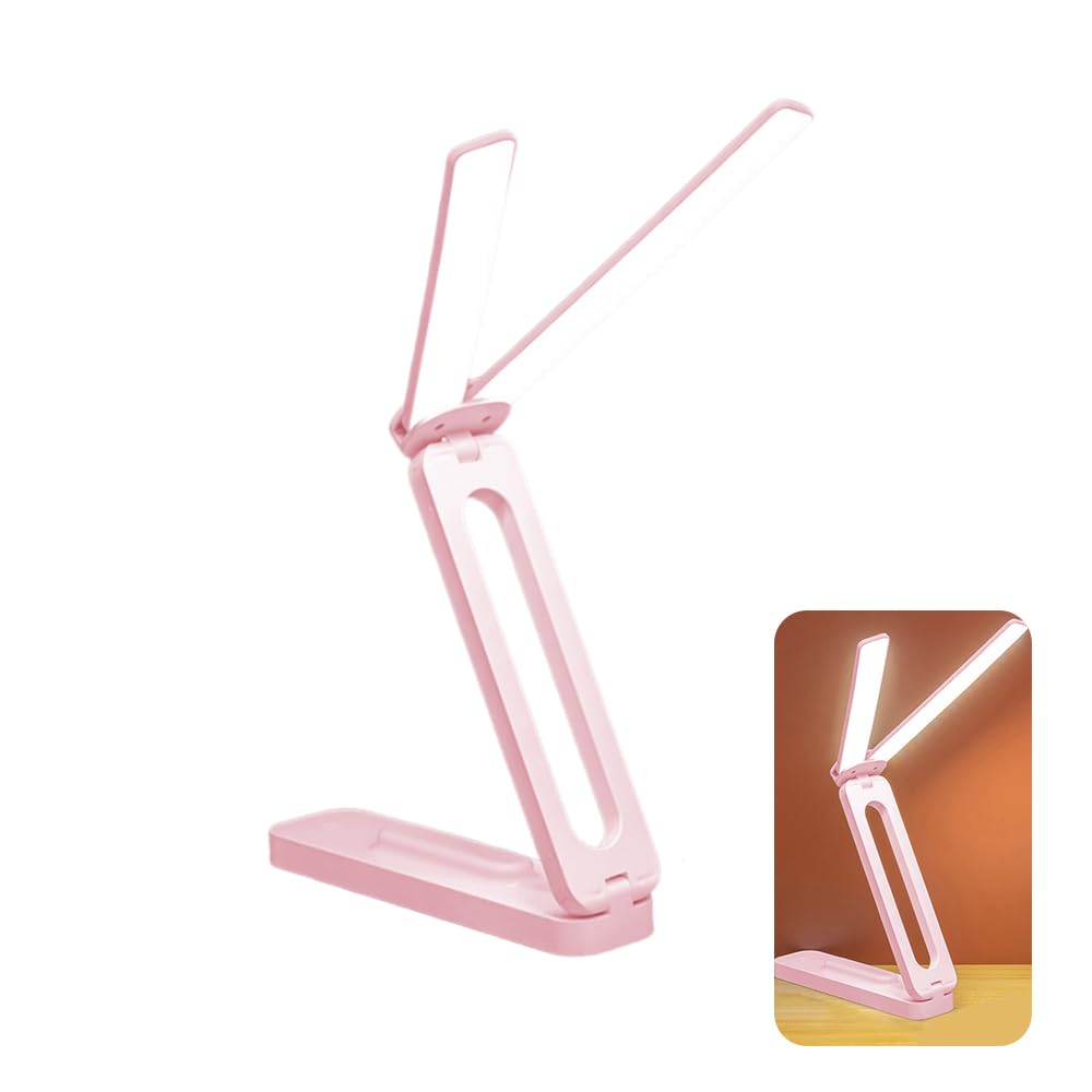 

Foldable LED Desk Lamp, 4000mAh Rechargeable, Compact Table Lamp with Dual Light Sources, Lightweight, Energy-Saving, Eye-Friendly, Multi-Angle