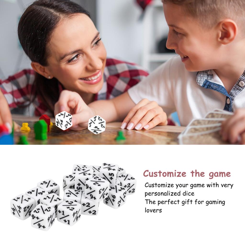 20pcs Dice Set Puzzle Fun 6 Sided Number Acrylic Dice for Gaming Preschool Education