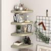 VidaXL Floating Corner Shelves 4 Pcs Oak 35x35x3.8 Cm MDF