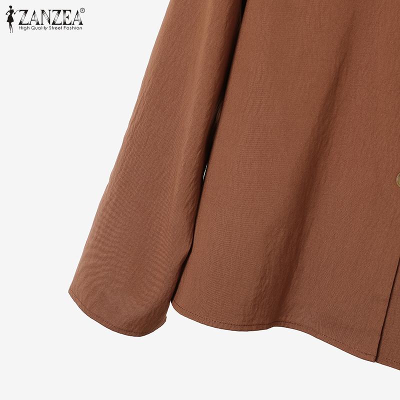 ZANZEA Womens Long Sleeve Blouse and Wide Leg Pants Casual Two Piece Suit Sets