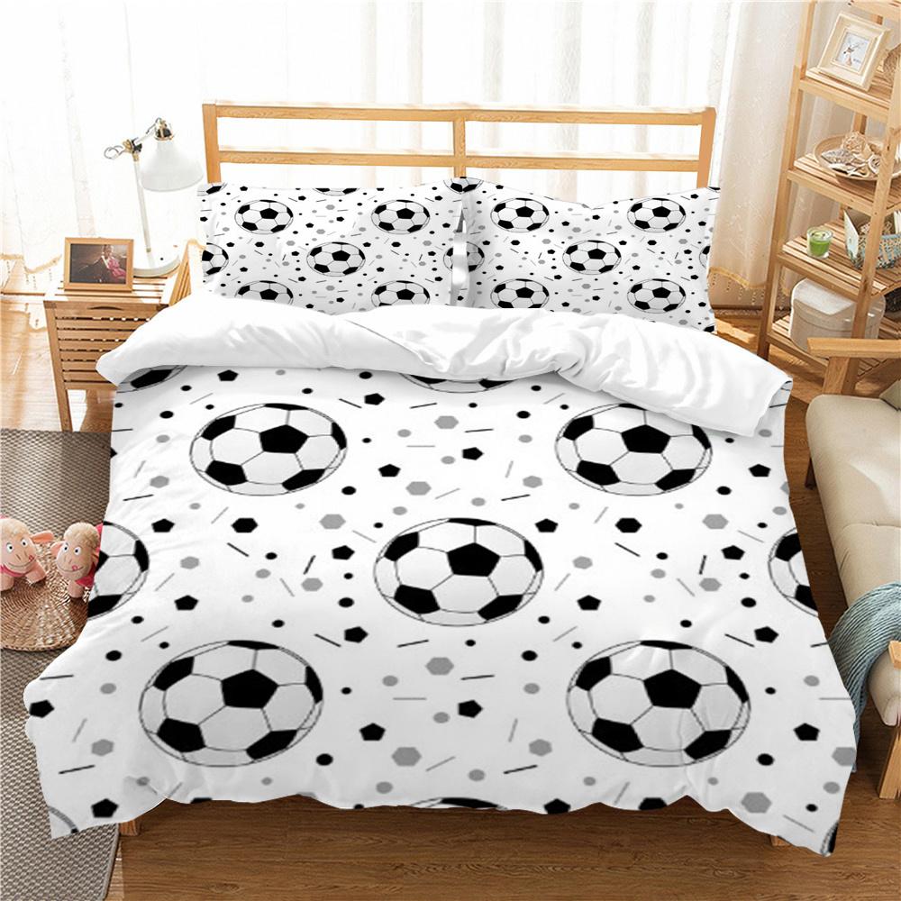 Football Pattern Bed Set Luxury Duvet Cover Set Fashion Home Textiles Lovely Quilt Cover Boy Girl Single Size Bedding Suit