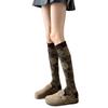 Wear Knee Socks Design Sense Rose Coffee Color Women'S Calf Socks Autumn And Winter French Retro Temperament High Intelligence Barn Style