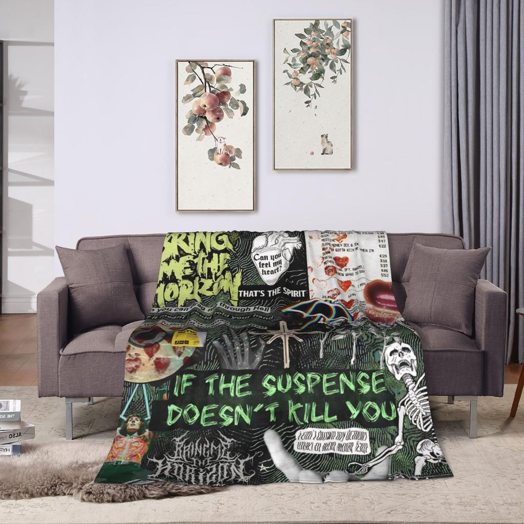 BMTH Bring Me The Horizon  Super Soft Blanket  Picnic Plush Throw Blanket Couch Chair Flannel Bedspread Sofa Bed Cover