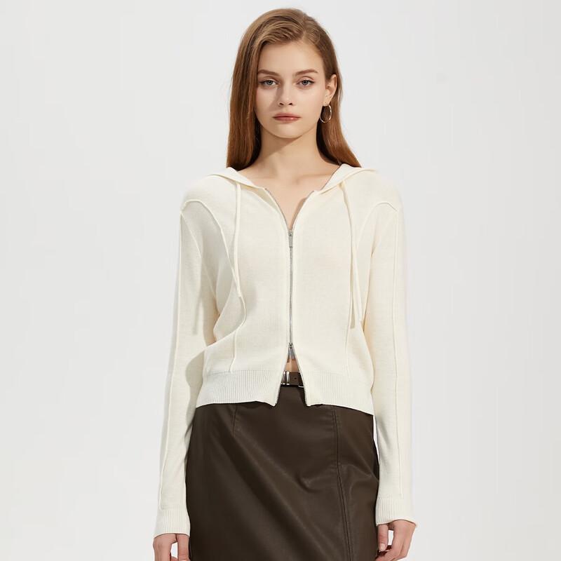 Tatu Women's Hooded Double-Zip Knit Cardigan