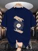 Unisex Crew Neck Tee Mystic Hands All Seeing Eye Retro Art Print Soft Cotton Loose Short Sleeve Summer Casual Male Streetwear Tops