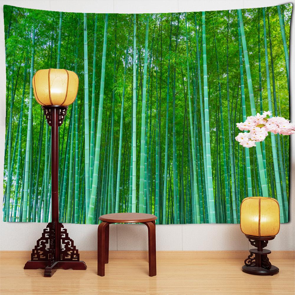Bamboo Forest Trail Tapestry Wall Hanging Natural Scenery Bohemian Art Hippie Tapiz Dormitory Home Decor