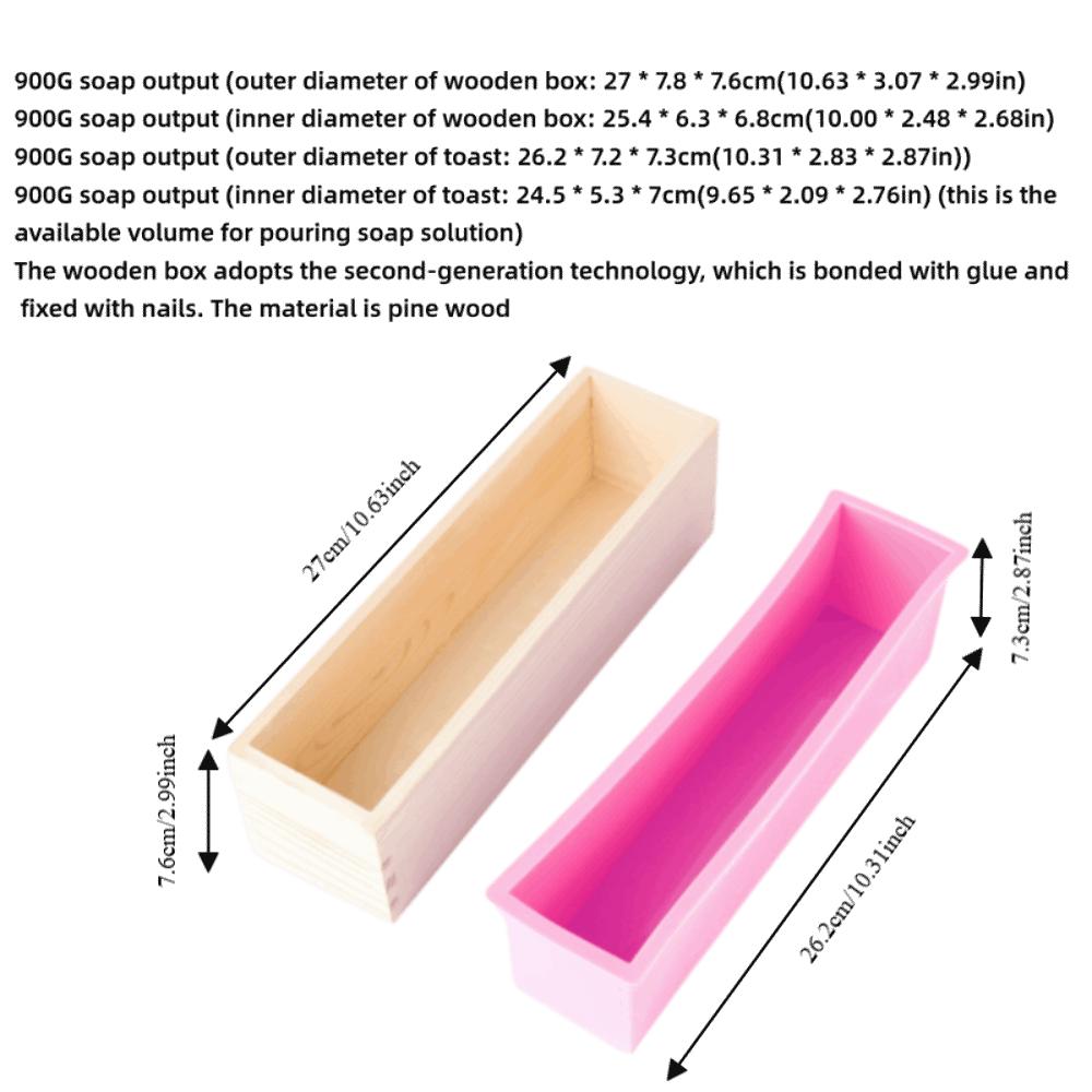 900ML Rectangle Soap Mold Flexible Silicone DIY Tool Craft Soap Silicone Soap Mold Ice Chocolate
