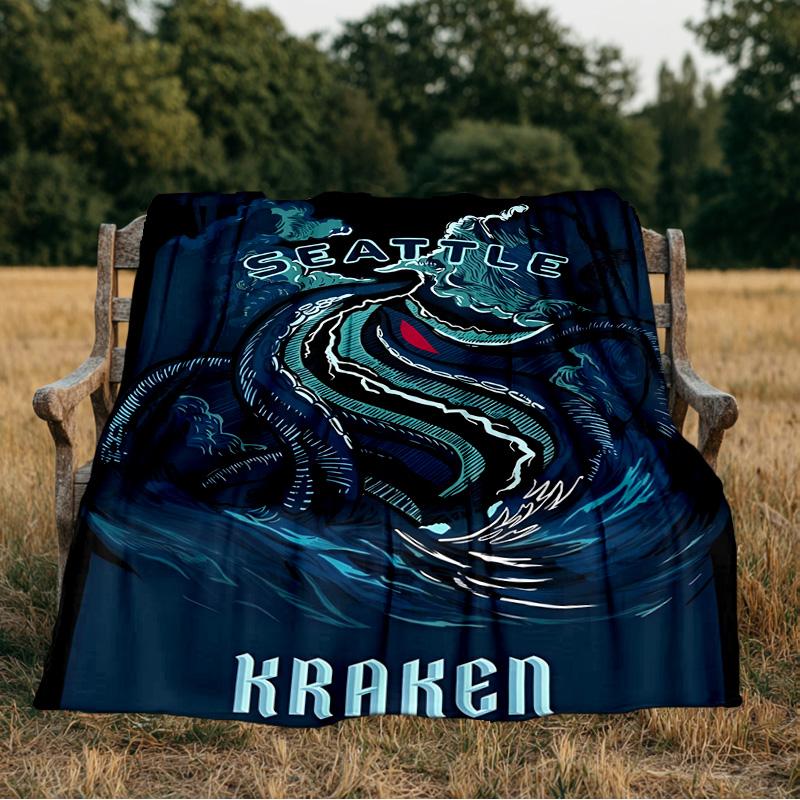 Go Team Kraken! Blanket Flannel Throw for Sofa, Indoor, Camping, Living Room, Office, Chair, And Bed Soft Birthday Gift