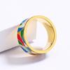 Exquisite 18k Gold Women's Ring Color Irregular Epoxy  Women's Ring Handmade Enamel Women's  Gift