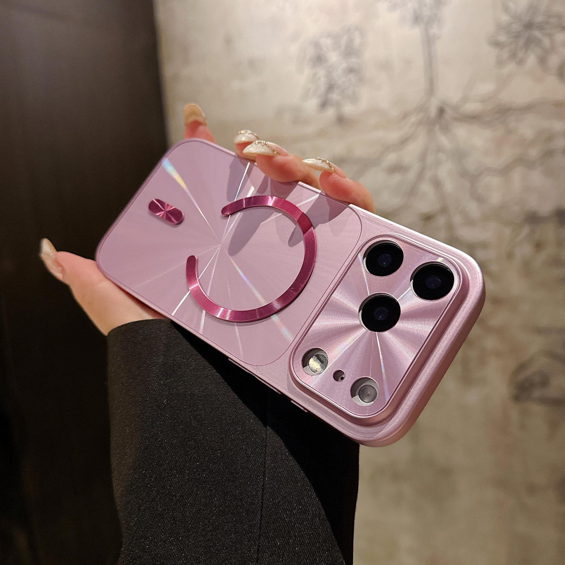 

iPhone 17 Pro Max Case Aurora Magnetic CD Pattern Big Window Drop-proof Hard Cover 15 PRO