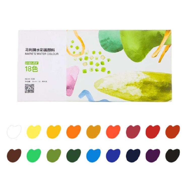 Professional Watercolor Pigment Tubes 12/18/24/36 Color Watercolor Paint (12ml/Tube) for Children Student Art Painting