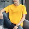 BITCED Kortermet t-skjorte i bomull for menn mote løs halvermet skjorte med trykt medfølende skjorte