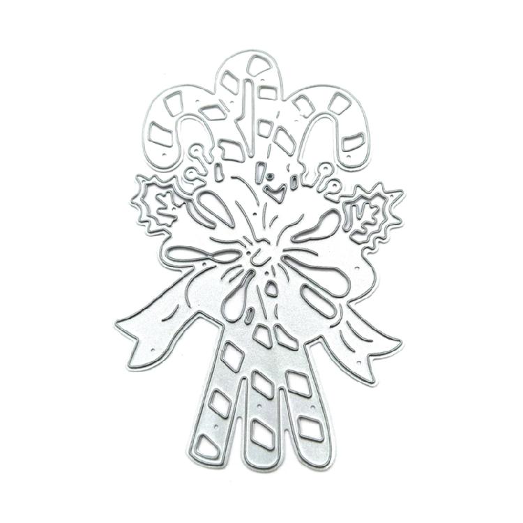 Рождественская костыль Металлические вырубки Скрапбукинг Декоративная тисненая бумага Карточки 1