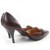 Pristine HERMES pumps Stitched Buckle Design Leather Brown leather Women 36.5 Used