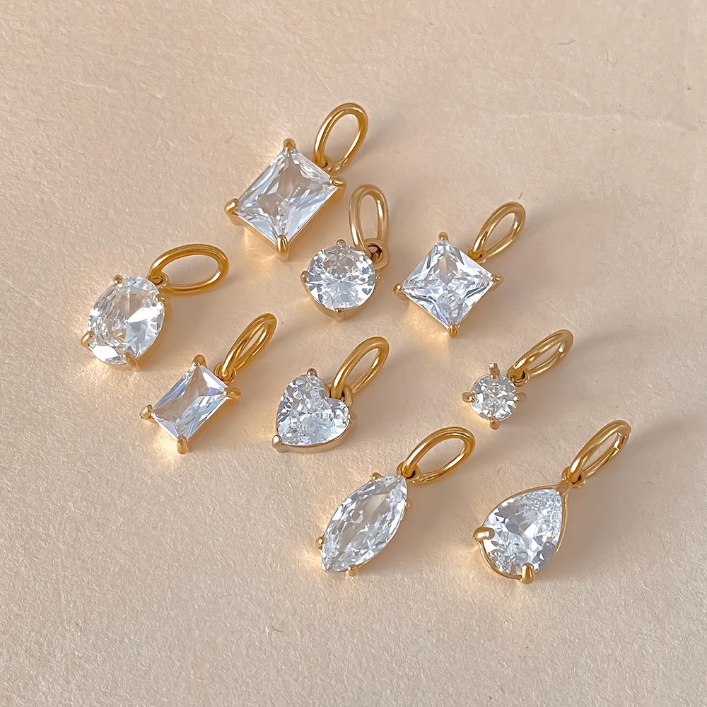 eManco Stainless Steel Geometry Pendants Charms Zircon For DIY Jewelry Necklace Making Bracelet Findings Crafts Earrings