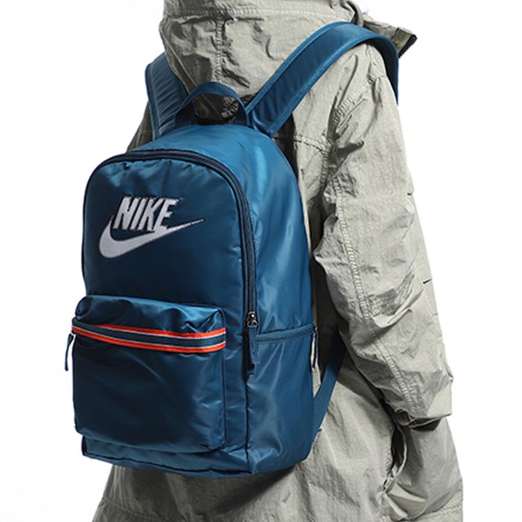Nike Heritage Polyester Backpack Regular Unisex Blue Casual BA6092-474