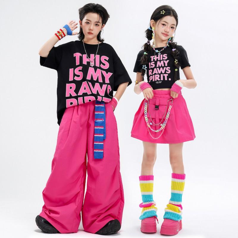 Kids Hip Hop Dance Outfit Girls Boys Jazz Performance Costume Set Streetwear