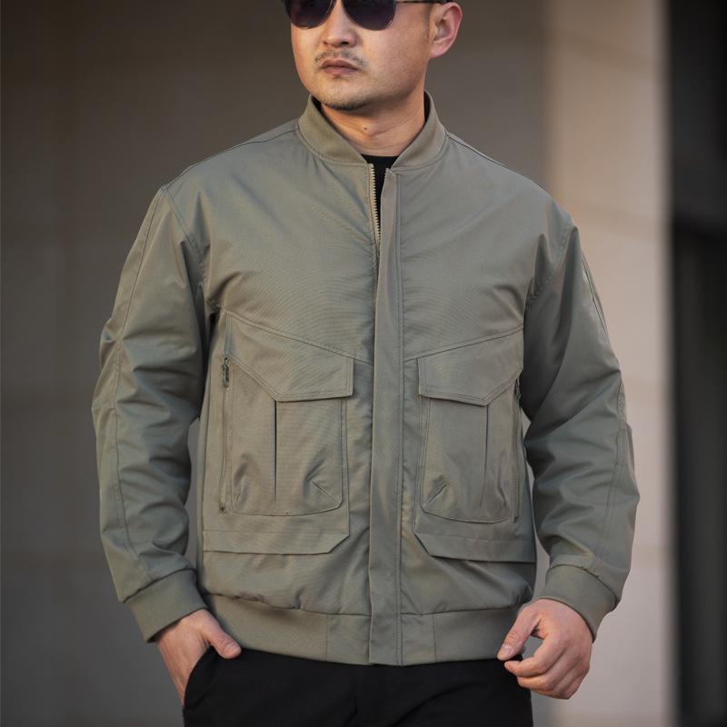 

Onken MA1 Водонепроницаемая мужская куртка-бомбер приталенного кроя - Весенне-осенняя уличная повседневная универсальная одежда. 2XL зелёный