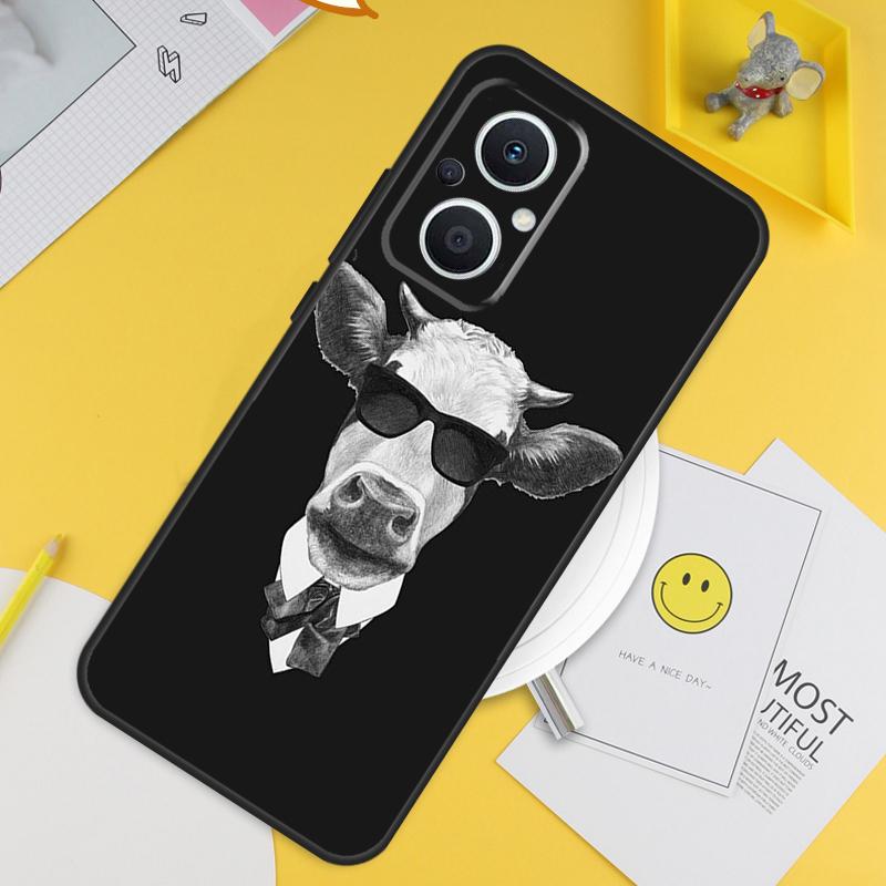 

Забавное лицо коровы Для OPPO Reno 8T 11F 12F 13F 14F 7 8 Lite 10 11 12 13 14 Pro OPPO Find X9 X8 X5 X6 Pro Чехол OPPO Reno8 T 4G