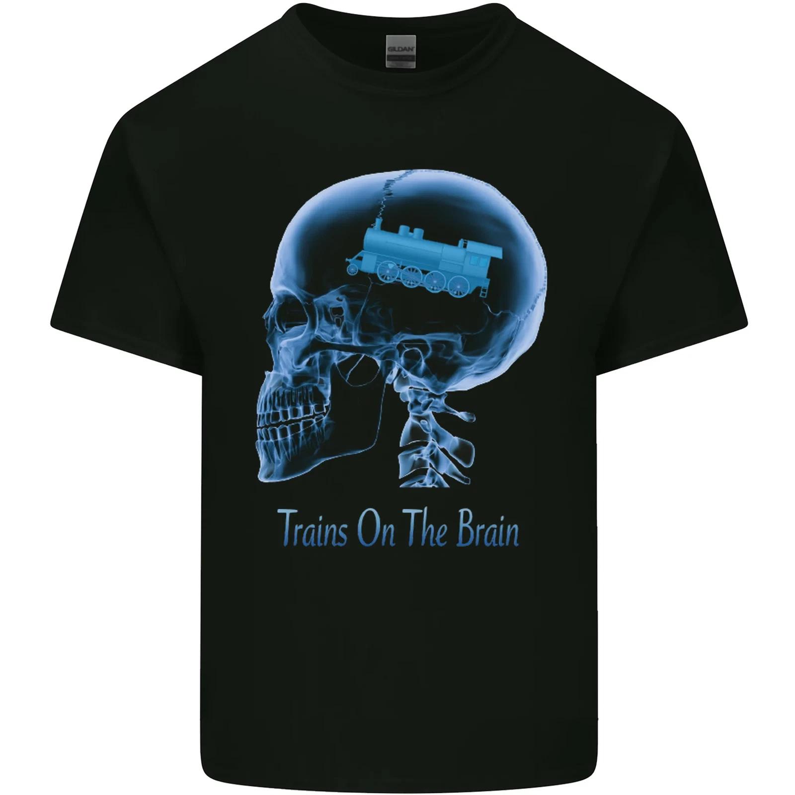 Trains on the Brain Trainspotting Funny Kids T-Shirt Childrens 3XL