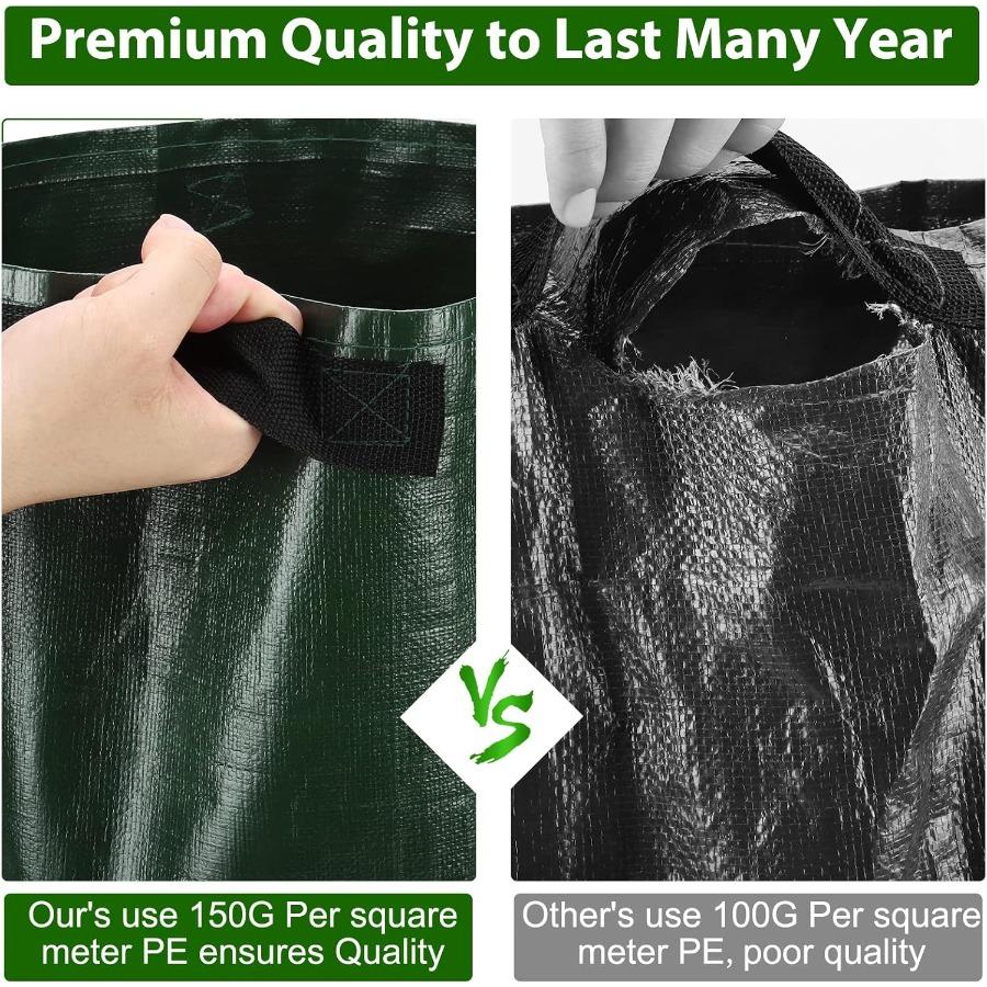 Potato Grow Bags 4 Pack 10 Gallon with Flap and Handles Planter Pots for Onion Fruits Tomato Carrot Green