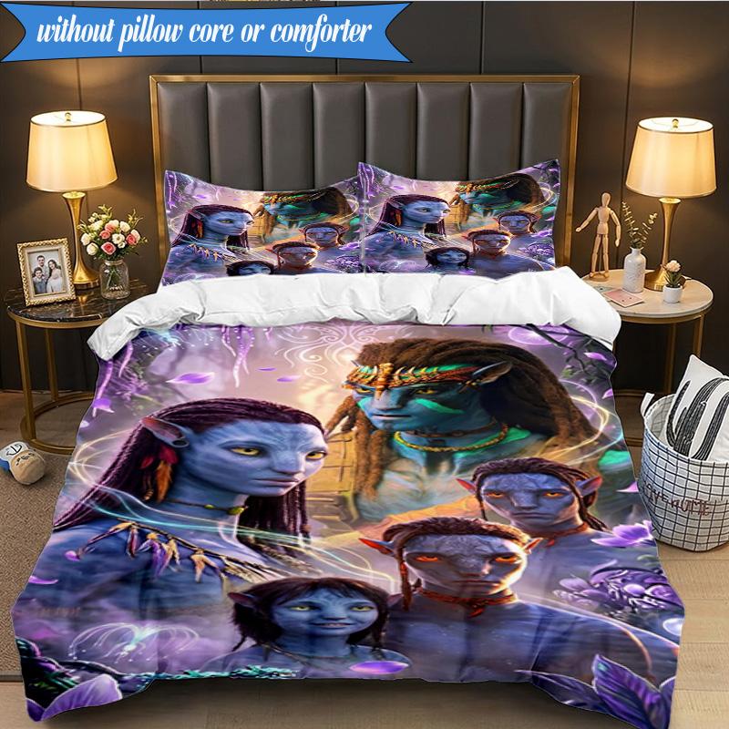 3-teiliges Ava-tar Abenteuer Bettwäsche-Set, Enthält 1 Stück Bettbezug und 2 Stück Kissenbezüge. Perfekt für Schlafzimmer, Wohnheim, Weihnachtsgeschenk für Fans