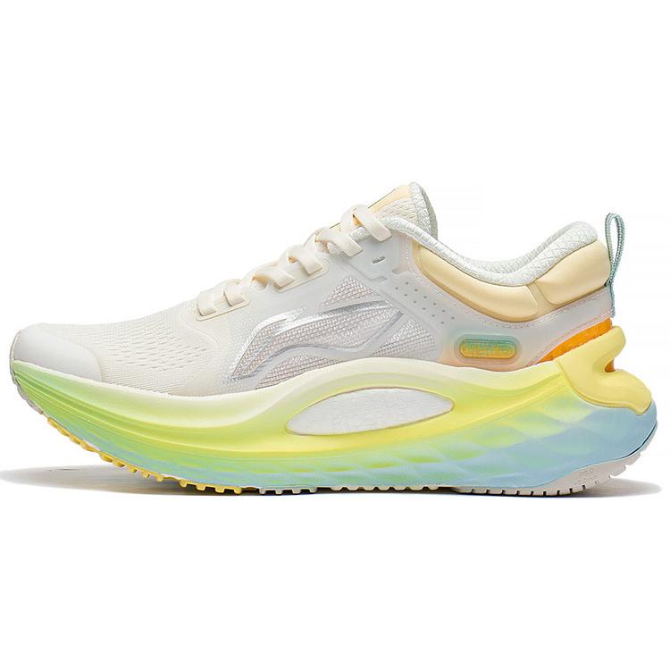 New LiNing Furious Rider 6.0 Support Low Top Running Shoes Women's White Yellow ARZS002-14