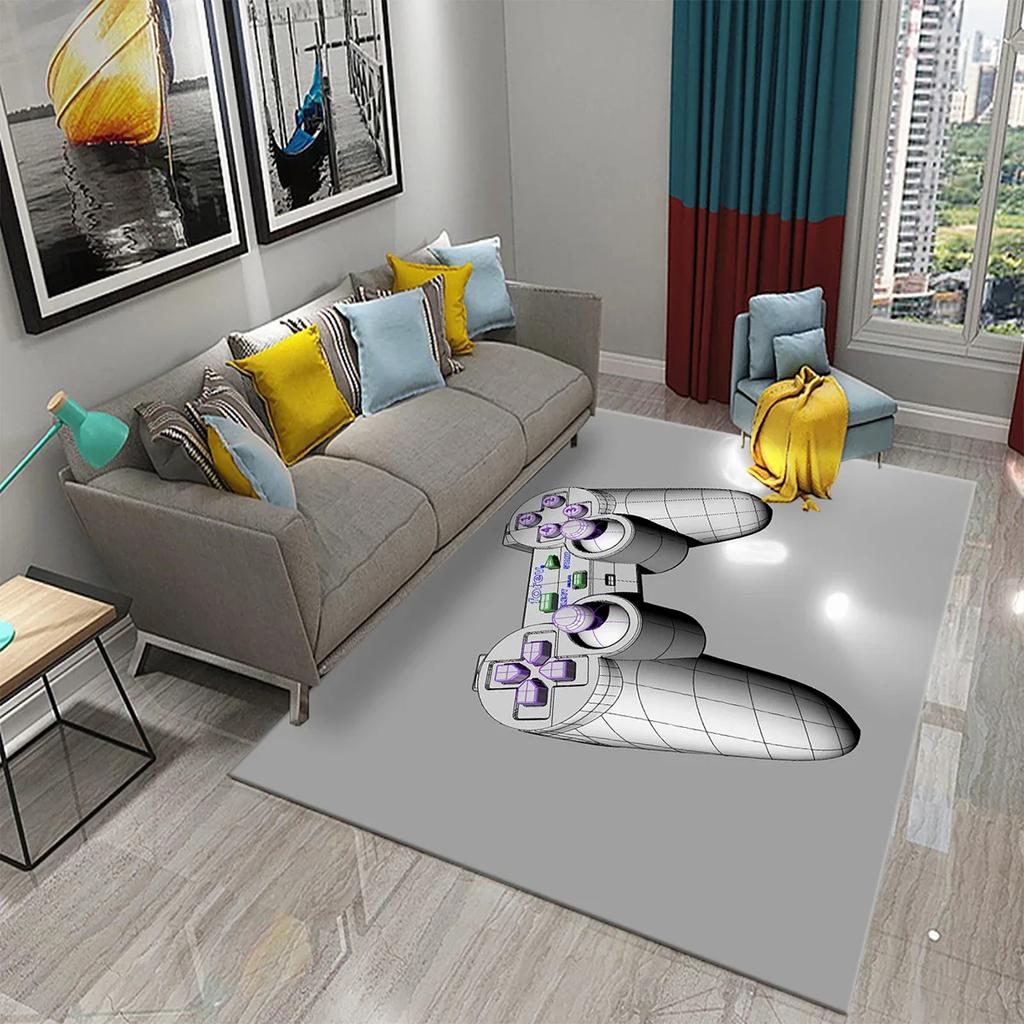 Anime Game Controller Children's Play Area Carpet Children's Game Floor Mat Cartoon 3D Pattern Living Room Decorative Carpet
