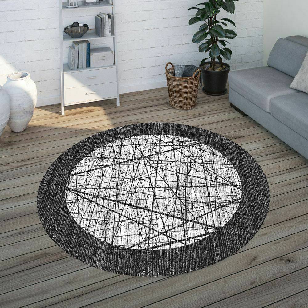 

Eliana Home Washable Round Printed Carpet LNA7303-HS532 100x100 чёрный