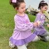 Girls' Toddler Long Sleeve Korean Style Casual Sweatshirt and Dress Set for Spring and Autumn