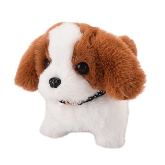 Kids Electric Plush Dog Toy Interactive Barking Nodding Movable Tail Walking Puppy Plushie Toddlers Educational Simulation Stuffed Animal Toy