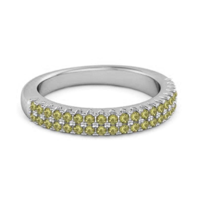 Peridot Eternity Band Ring - Sterling Silver
