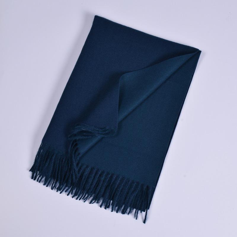 Autumn and Winter New Imitation Cashmere Double-sided Monochrome Warm Scarf Scarf Men's and Women's Fashion Warm Fringe