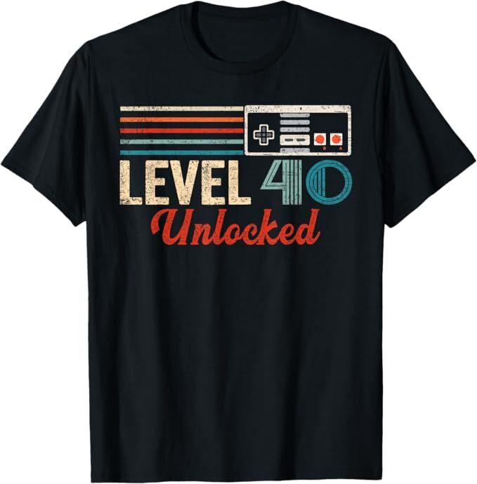 Unlocked Level 40 Birthday Boy Video Game Controller T-Shirt