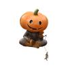 Pumpkins Scarecrows Fishing Figurine Cute Smile Pumpkins Head Fishers Sculpture Outdoor Garden Statue for Halloween