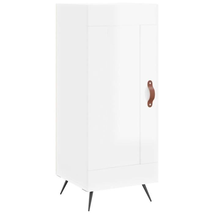 VidaXL Buffet Blanc brillant 34,5x34x90 cm Bois d'ingénierie 830414