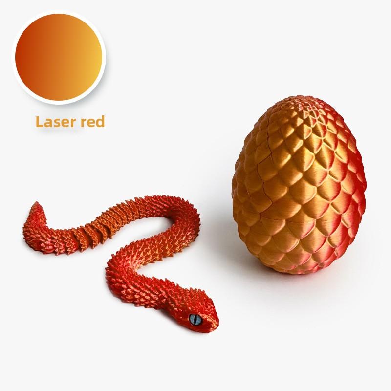 Printed Snake Egg, Python Egg, Viper Snake Set with Movable Joints and Luminous Night Light Decorative Toy Handicraft.