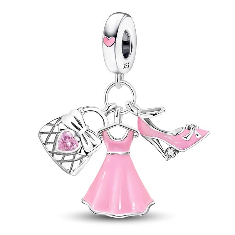 Copper Cherry Elephant Suitcase Charm Pendant For Women Diy Bracelets High Quality Personalized Fine Jewelry